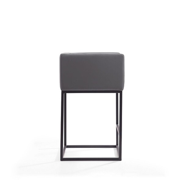 Manhattan Comfort Embassy 34 in. Black Metal Counter Height Bar Stool