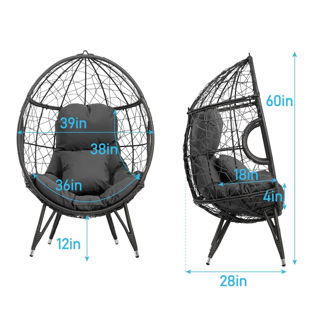 Pellebant Outdoor Wicker Egg Chair with Cushion