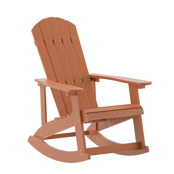 Adirondack Style Poly Resin Wood Rocking Chair for Indoor/Outdoor Use