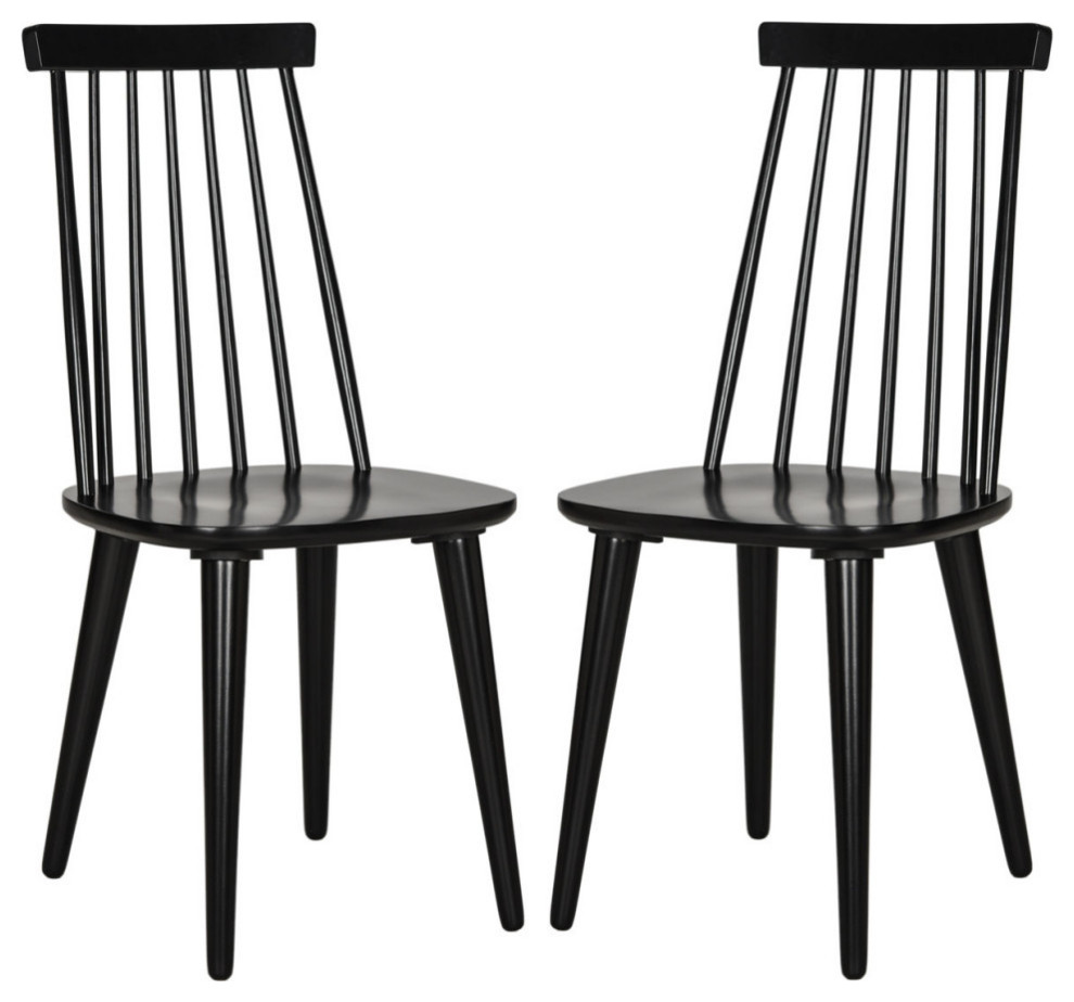 Cameo 17  x27 x27Spindle Side Chair  Set of 2  Black   Midcentury   Dining Chairs   by Rustic Home Furniture Deco  Houzz