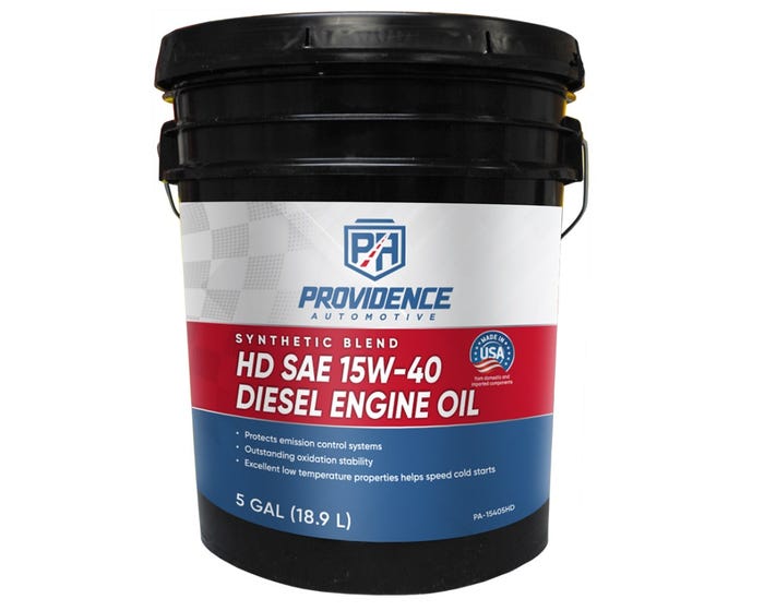 Providence Automotive Synthetic Blend HD SAE 15W-40 Diesel Engine Oil， 5 Gallon - PA-15405HD