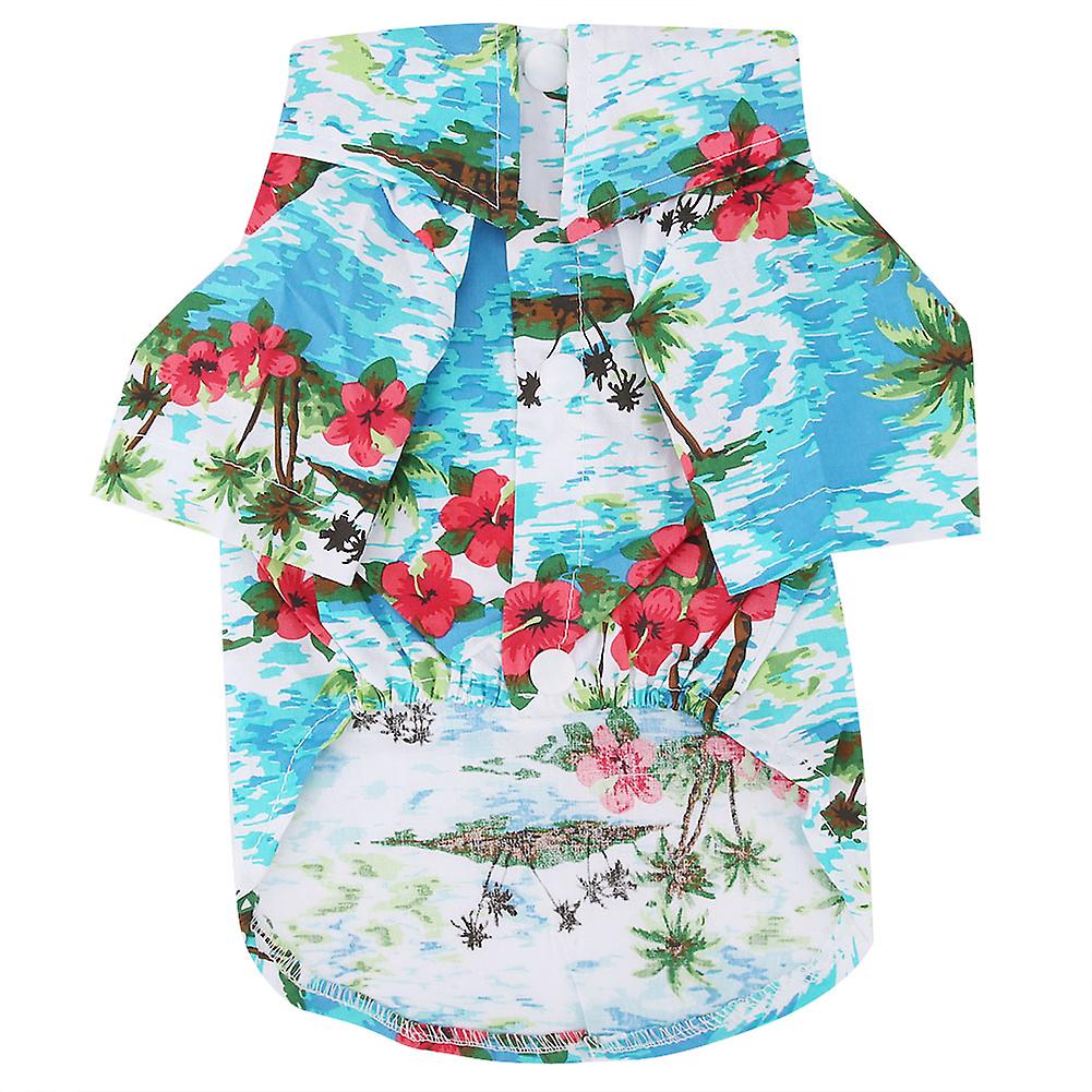 Fashionable Breathable Pet Clothes Dog Cat Hawaiian Style Shirt (l)