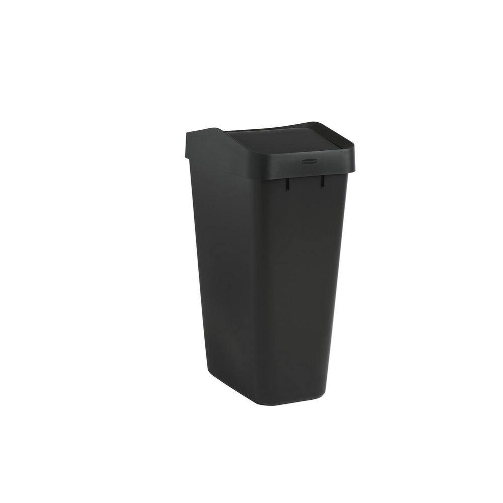 Rubbermaid 12.2G Swing Top Trash Can Black 2170117