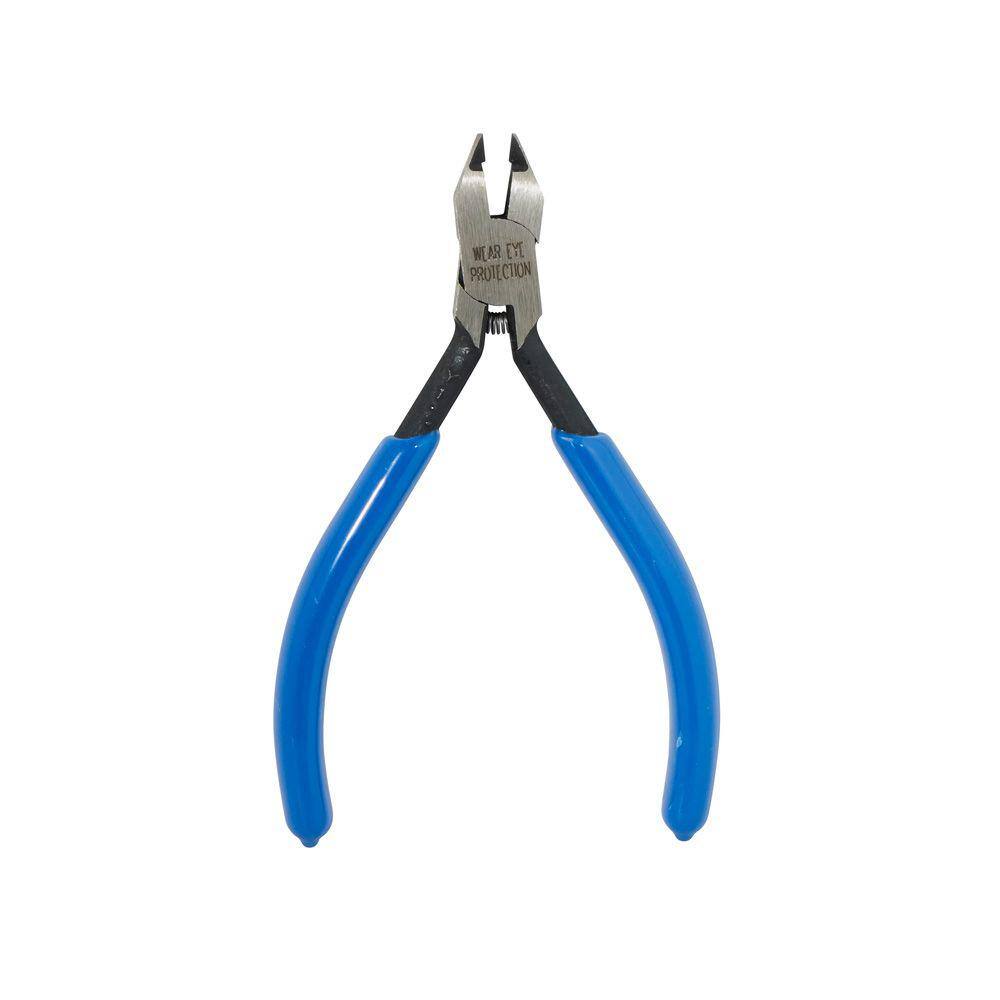 Klein Tools 4 in. Electronics Midget Diagonal Cutting Pliers-Nickel Ribbon Wire Cutters D230-4C