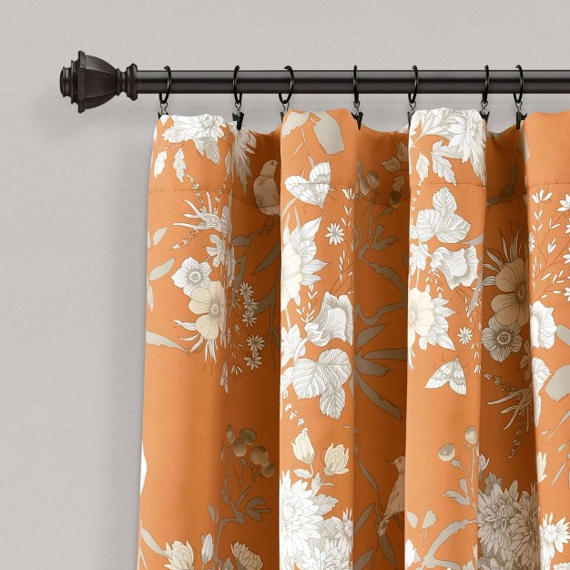 Light Filtering Botanical Garden Curtain Panels Orange Lush D cor