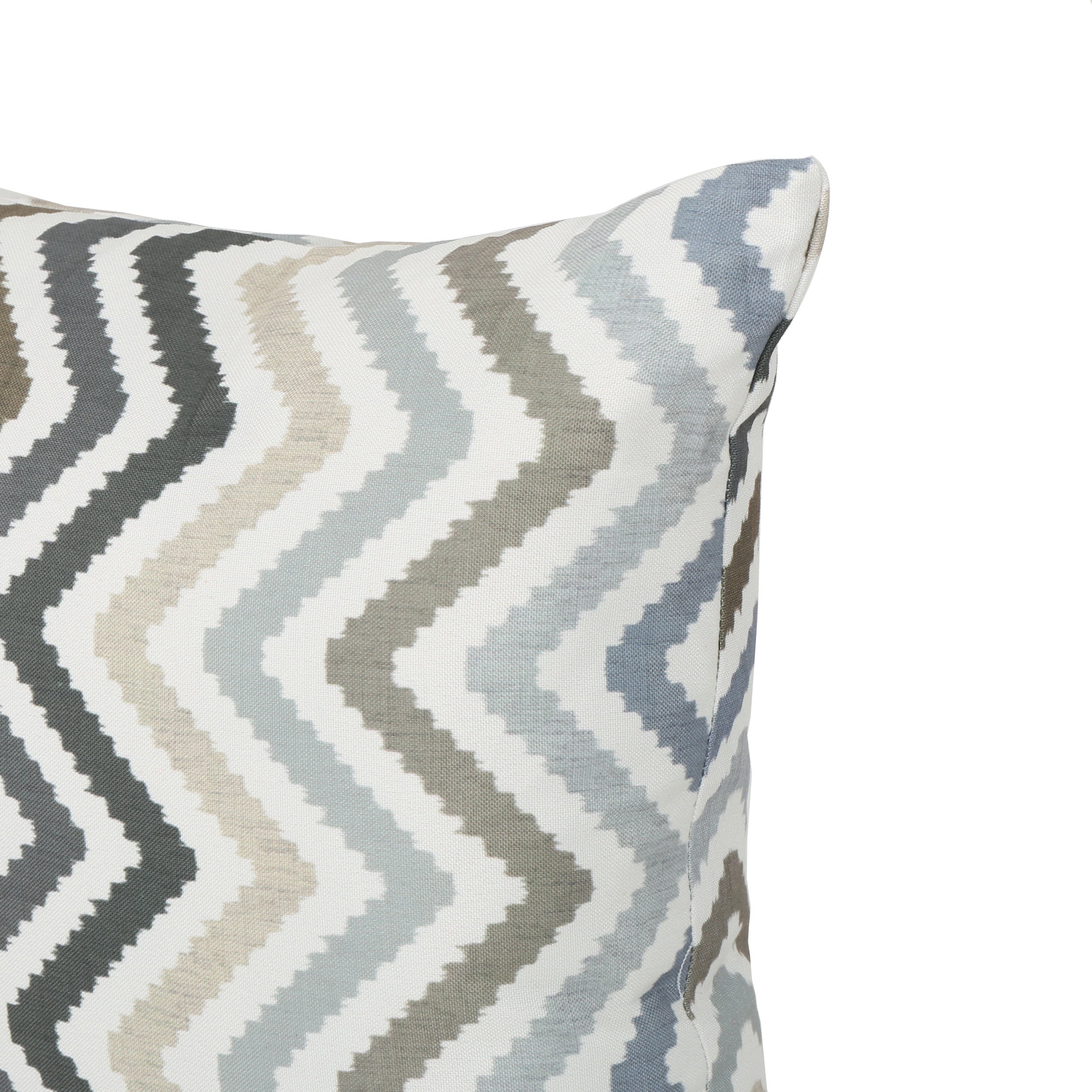 Kimpton Outdoor Zig Zag Striped Water Resistant Tasseled Square and Rectangular Throw Pillows (Set of 4)