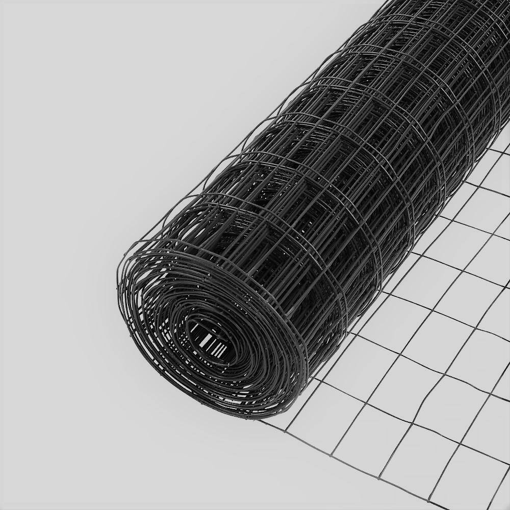 Everbilt 4 ft. x 50 ft. Galvanized Steel Black PVC Coated Welded Wire 308382EB