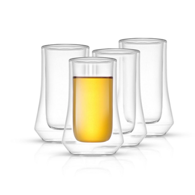 JoyJolt Caleo Double Wall Espresso 2-oz. 4-pc. Glass Set