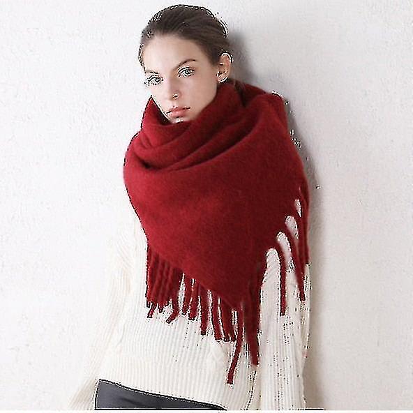 Winter Scarf Women Cashmere Warm Pashmina Solid Foulard Female Scarve