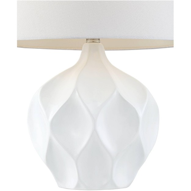 High White Glaze Geometric Ceramic Oval Shade For Bedroom Living Room Bedside Office