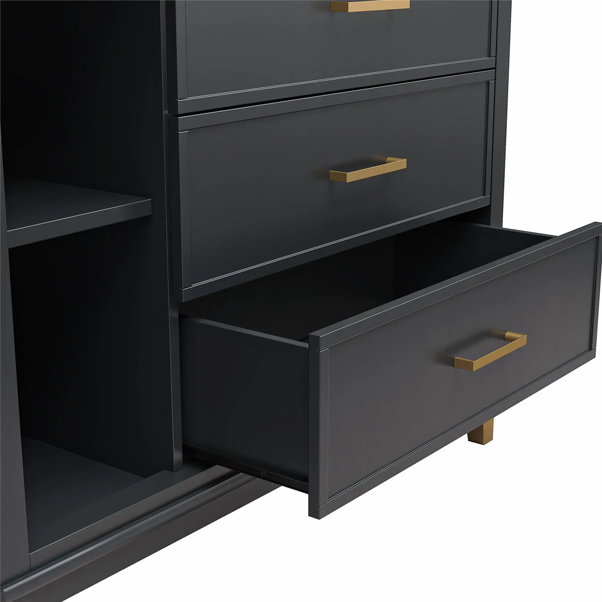 Westerleigh Black 3 in 1 Media Dresser