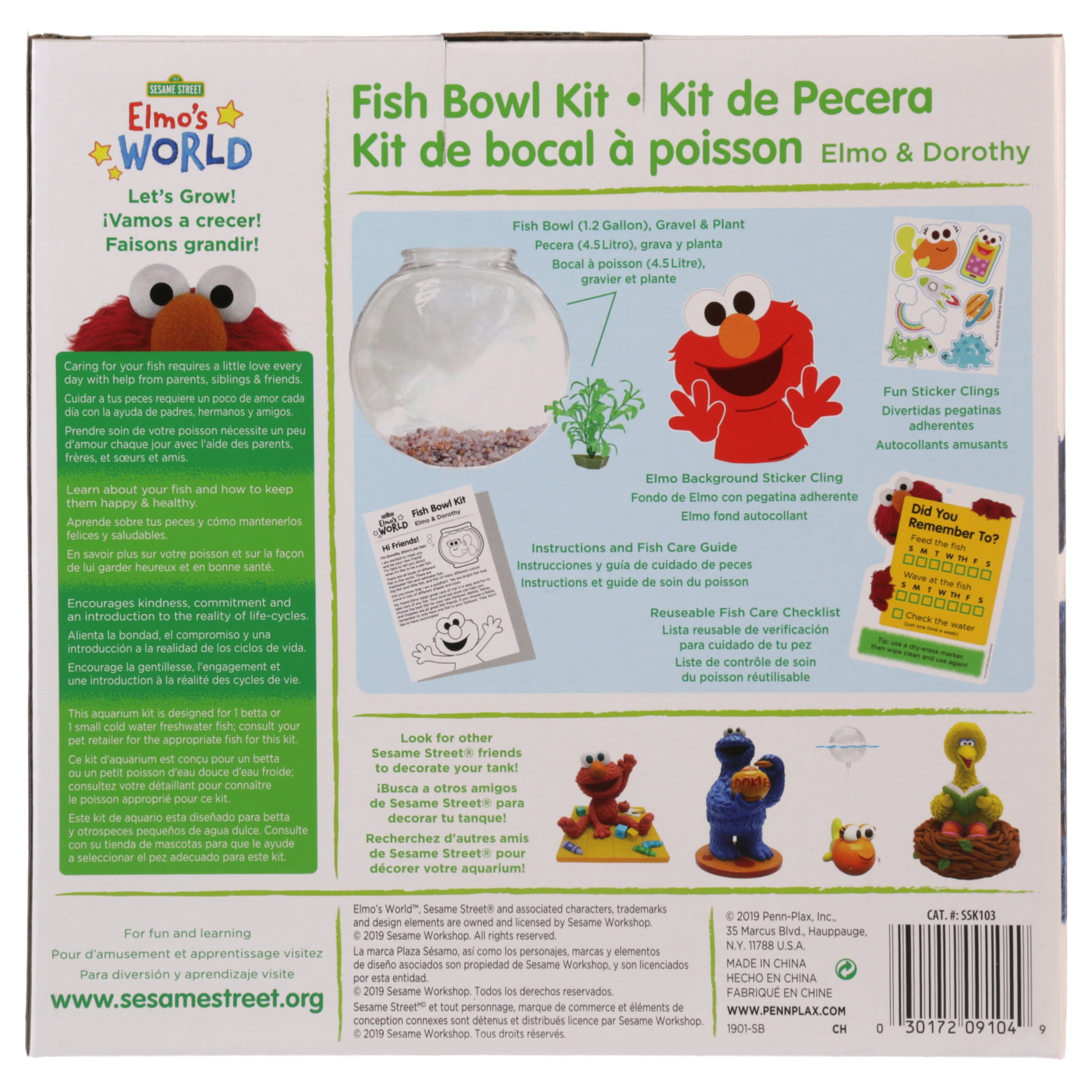 Penn-Plax Officially Licensed Sesame Street Elmo’s World Fish Bowl Kit