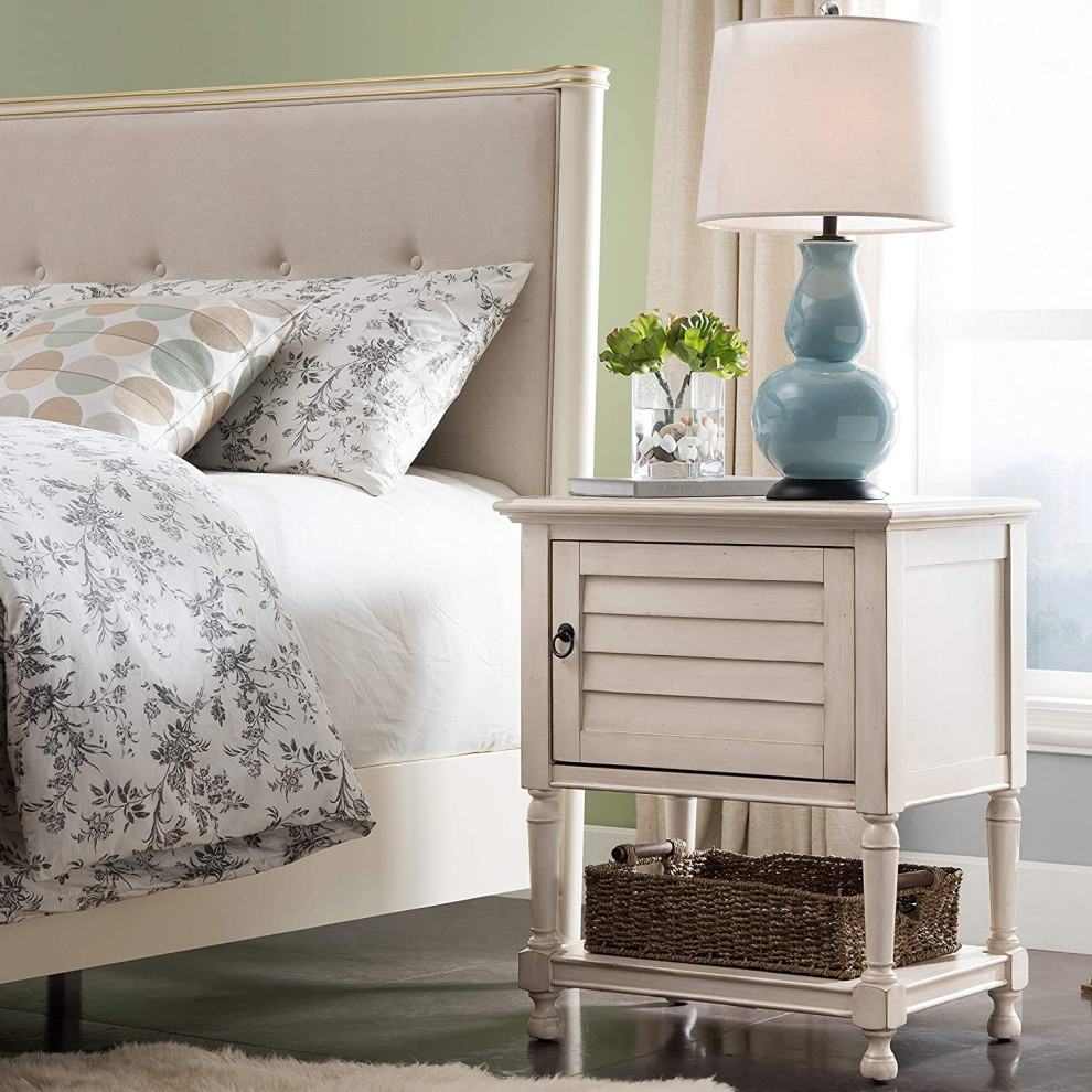 French Country Nightstand  Louvered Cabinet Door  ampCharging Station   Transitional   Bookcases   by Decorn  Houzz