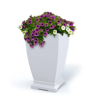 Mayne Acadia 28 in. Tall Self-Watering White Polyethylene Planter 5916-W