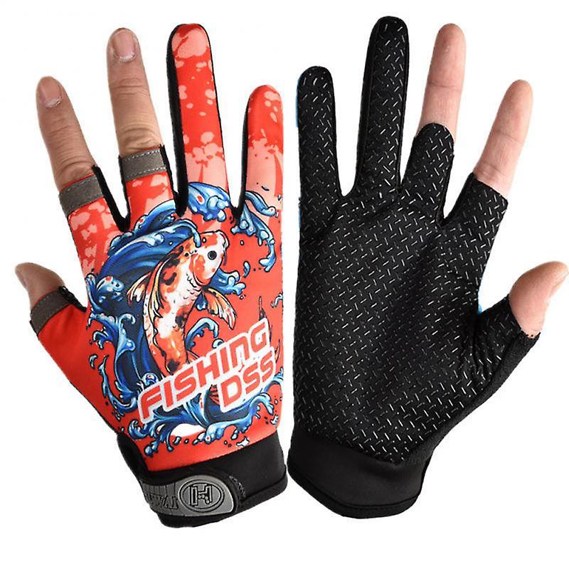 Three-finger Fishing Gloves Non-slip Wear-resistant Breathable Sunscreen Outdoor Riding Men's