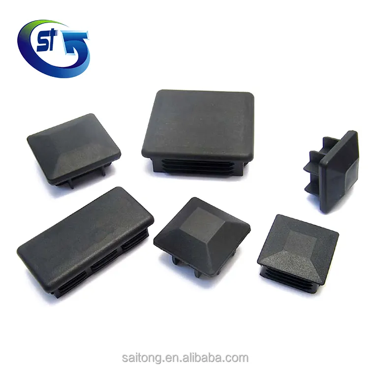 Supplying high quality Black PE Rectangular custom plastic pvc pipe fitting end cap PFC 100X50