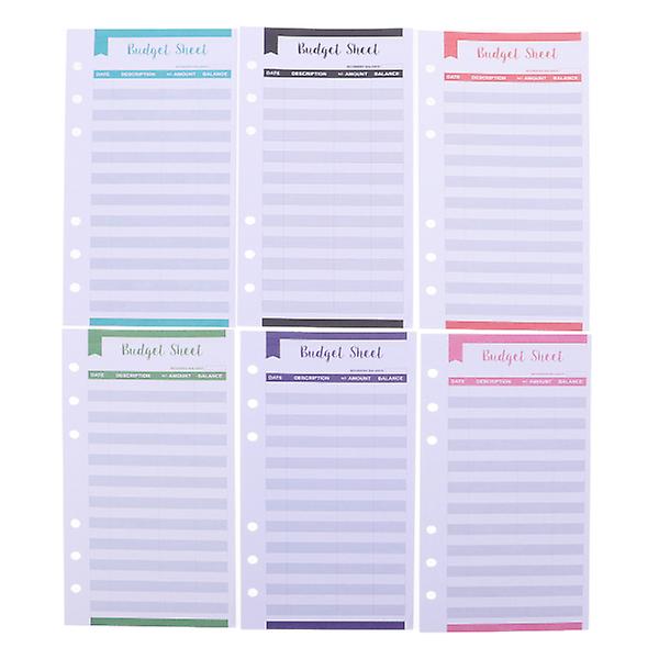 20pcs Binder Budget Sheets Expense Budget Sheets For Personal Use