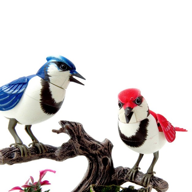 Insten Singing amp Chirping Toy Pet Bird With Realistic Sounds amp Movements Sound Activated amp Battery Operated Blue Jays