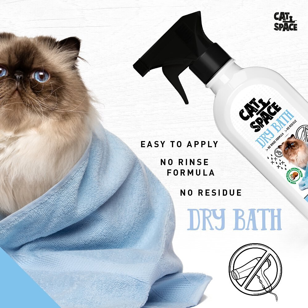 Cat Space Dry Bath Cat Shampoo， 10-oz bottle