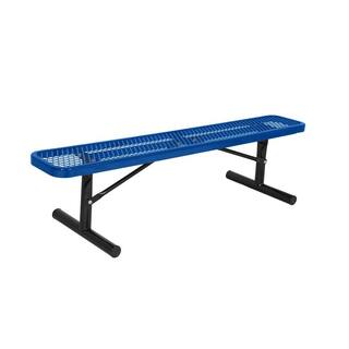 Portable 8 ft. Blue Diamond Commercial Park Bench without Back LC7881-BLUE