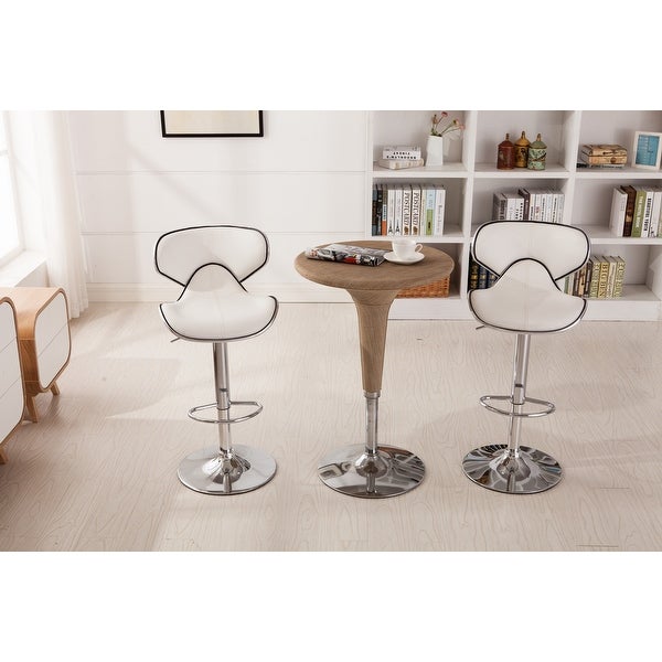 Roundhill Furniture Masaccio Leatherette Airlift Adjustable Swivel Barstool (Set of 2)