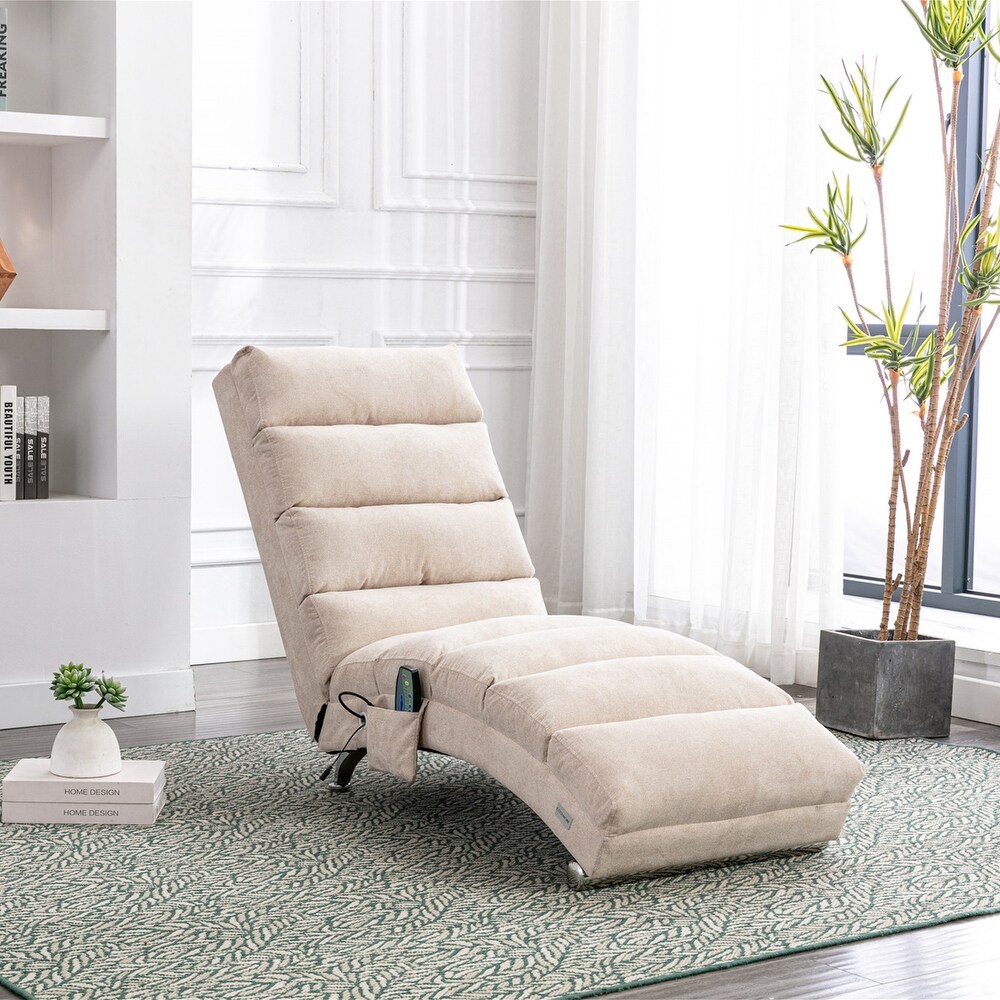 Modern Tufted Oversized Chaise Lounge Massage Chair For Living Room  Bedroom