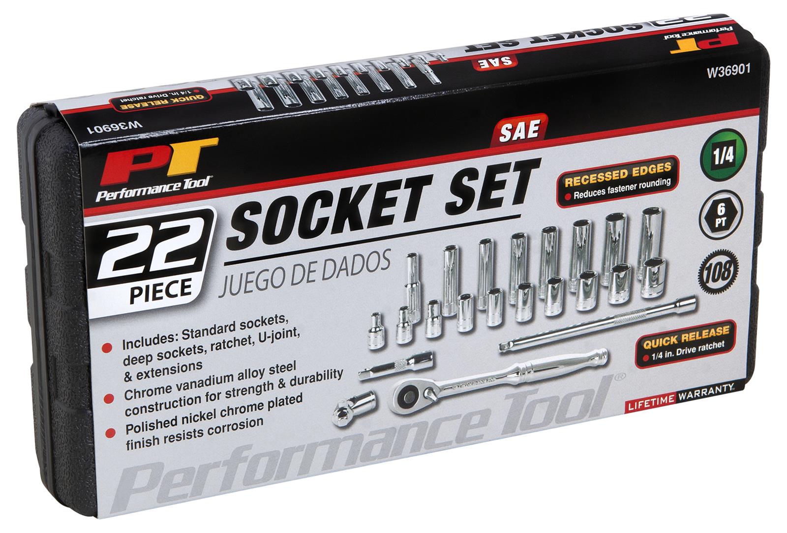 Performance Tool W36901 Performance Tool 22-Piece Socket Kits