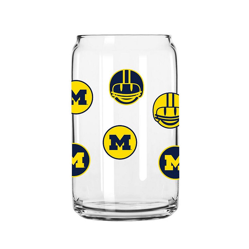 Michigan Wolverines 16oz. Smiley Can Glass