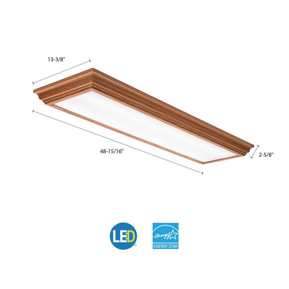 Lithonia Lighting Cambridge 4 ft. Oak LED Flush Mount FMFL 30840 CAML OA