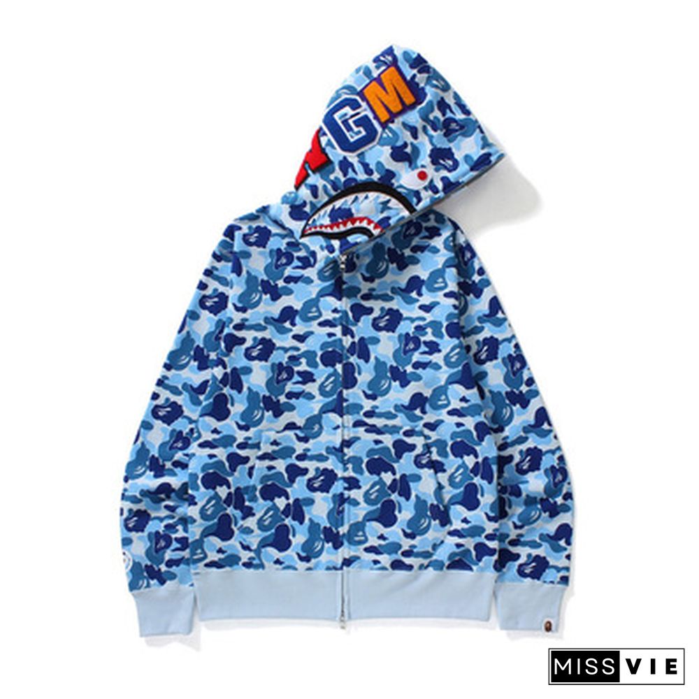 Fashion Shark Head Print Sweatshirt Hooded Jacket