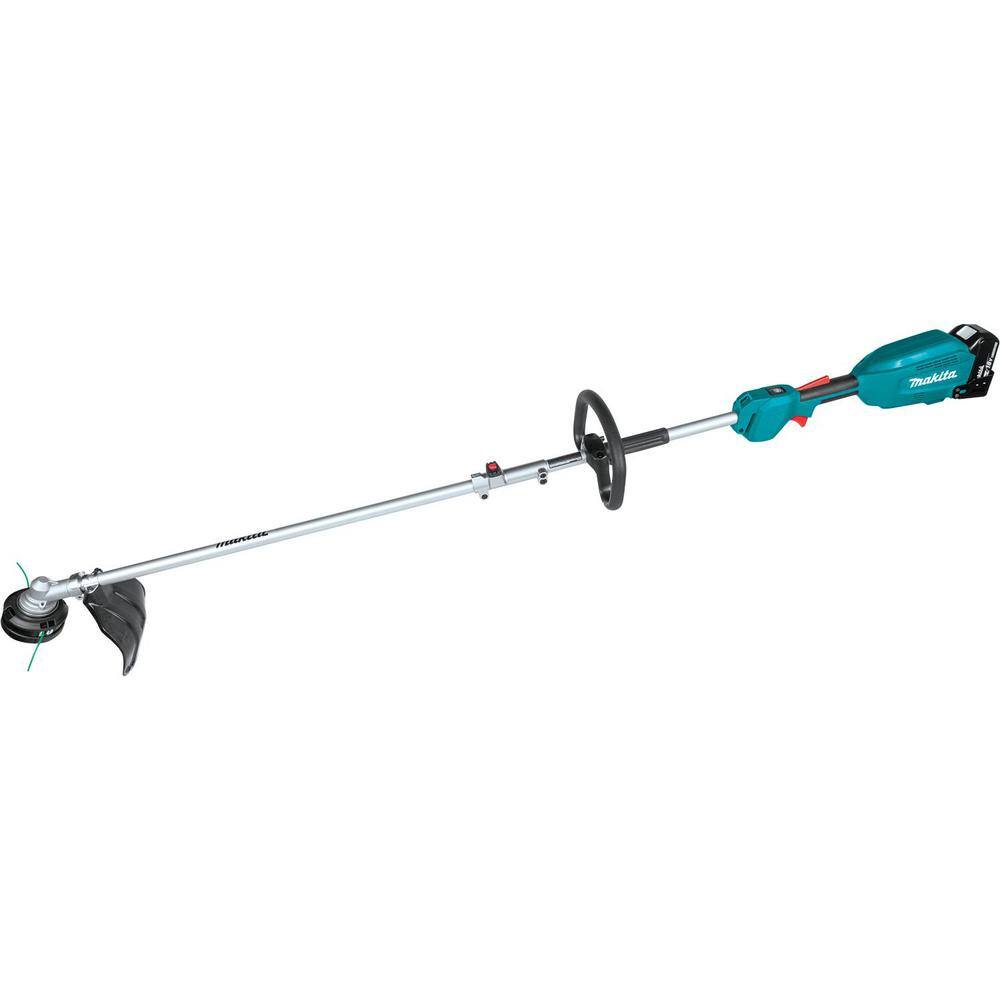 Makita 18V LXT Brushless Cordless Couple Shaft Power Head Kit with 13 in. String Trimmer and Leaf Blower Attachments 4.0Ah XUX02SM1X3