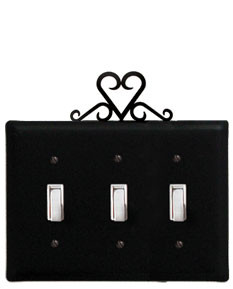 Village Wrought Iron ESSS 51 Heart   Triple Switch...