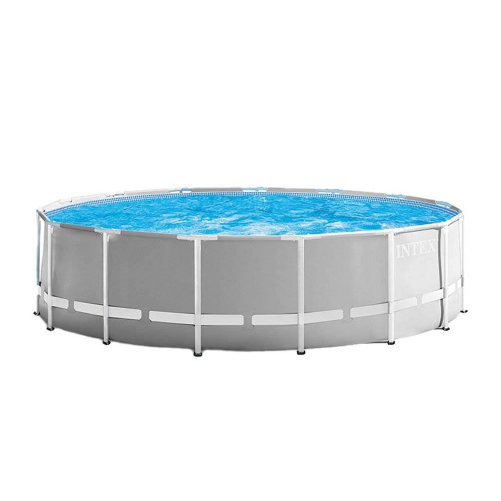 Intex 15 ft. x 4 ft. Round Metal Frame Pool Above Ground Swimming Pool Set and Replacement Filter Pump Cartridge(6-Pack) 26725EH + 6 x 29000E