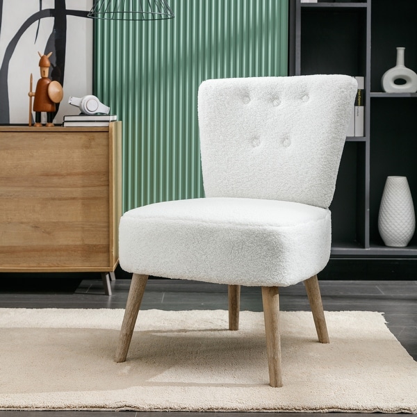 Kata Tufted Back Fabric Farmhouse Slipper Chair With Black Metal Legs