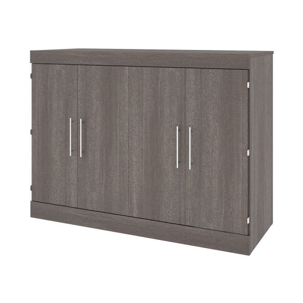 Bestar Nebula Full Cabinet Bed with Mattress in Bark Gray