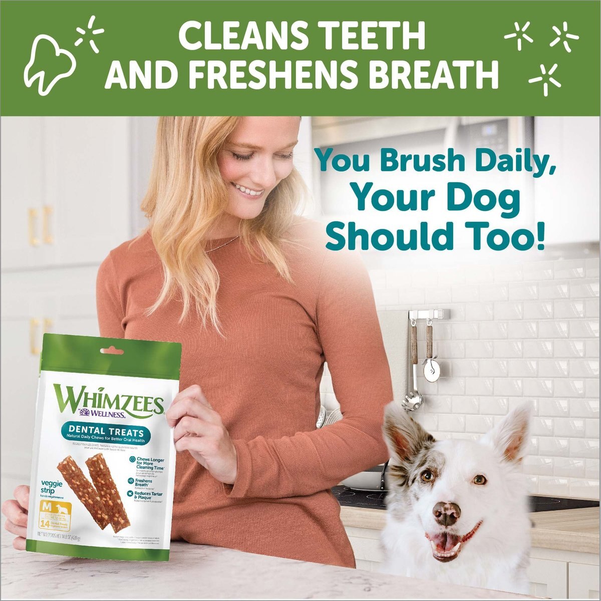 WHIMZEES Veggie Strip Medium Grain-Free Dental Dog Treats