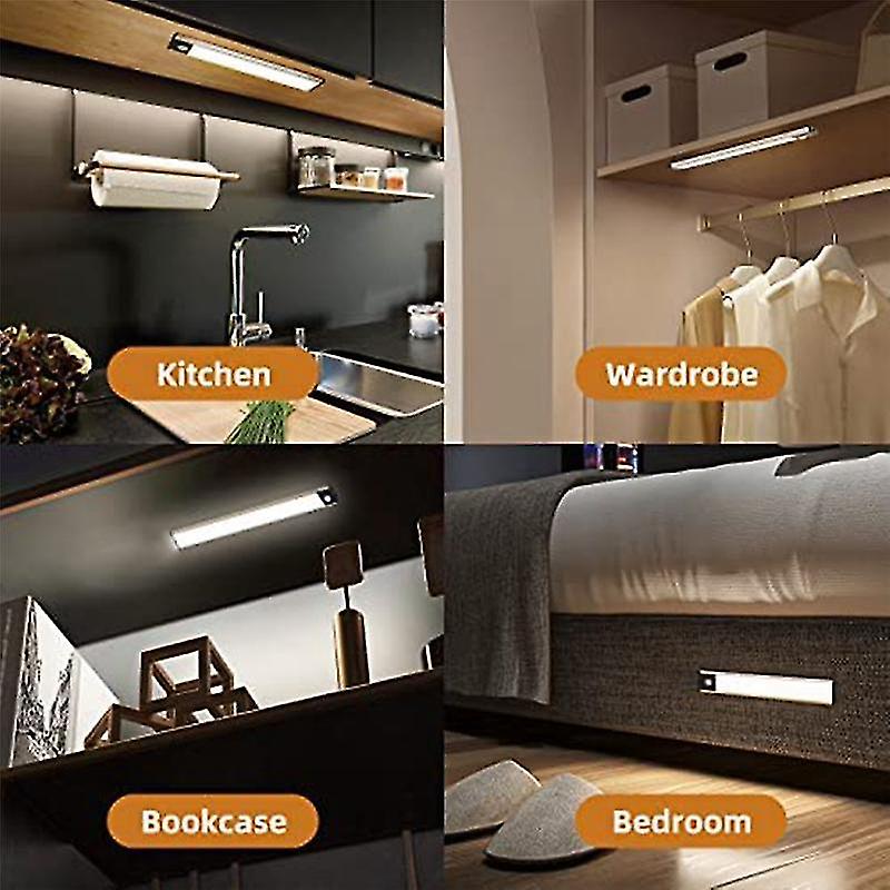 3 Color Under Cabinet Lights， 24-led Dimmable Usb Rechargeable Motion Sensor Magnetic Under Cabinet