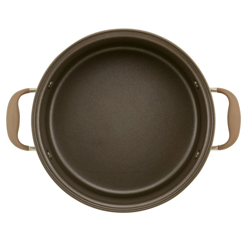 Anolon 83868 Advanced Hard Anodized Nonstick Stockpot / Dutch Oven with Frying / Skillet Pan - 5 Quart and 11 Inch， Bronze Brown