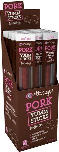 Etta Says! Pork Yumm Sticks Dog Treats， 24 count