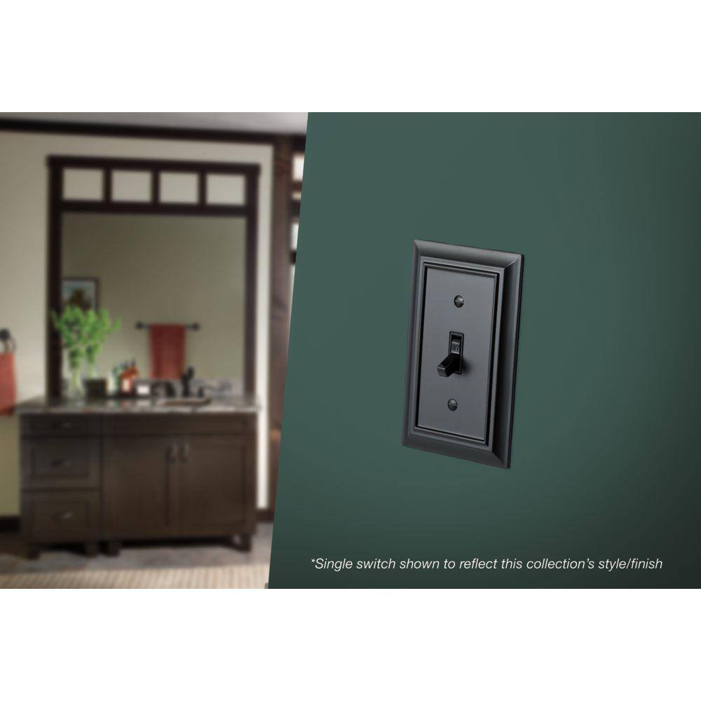 Liberty Black 1-Gang DecoratorRocker Wall Plate (1-Pack) 64216