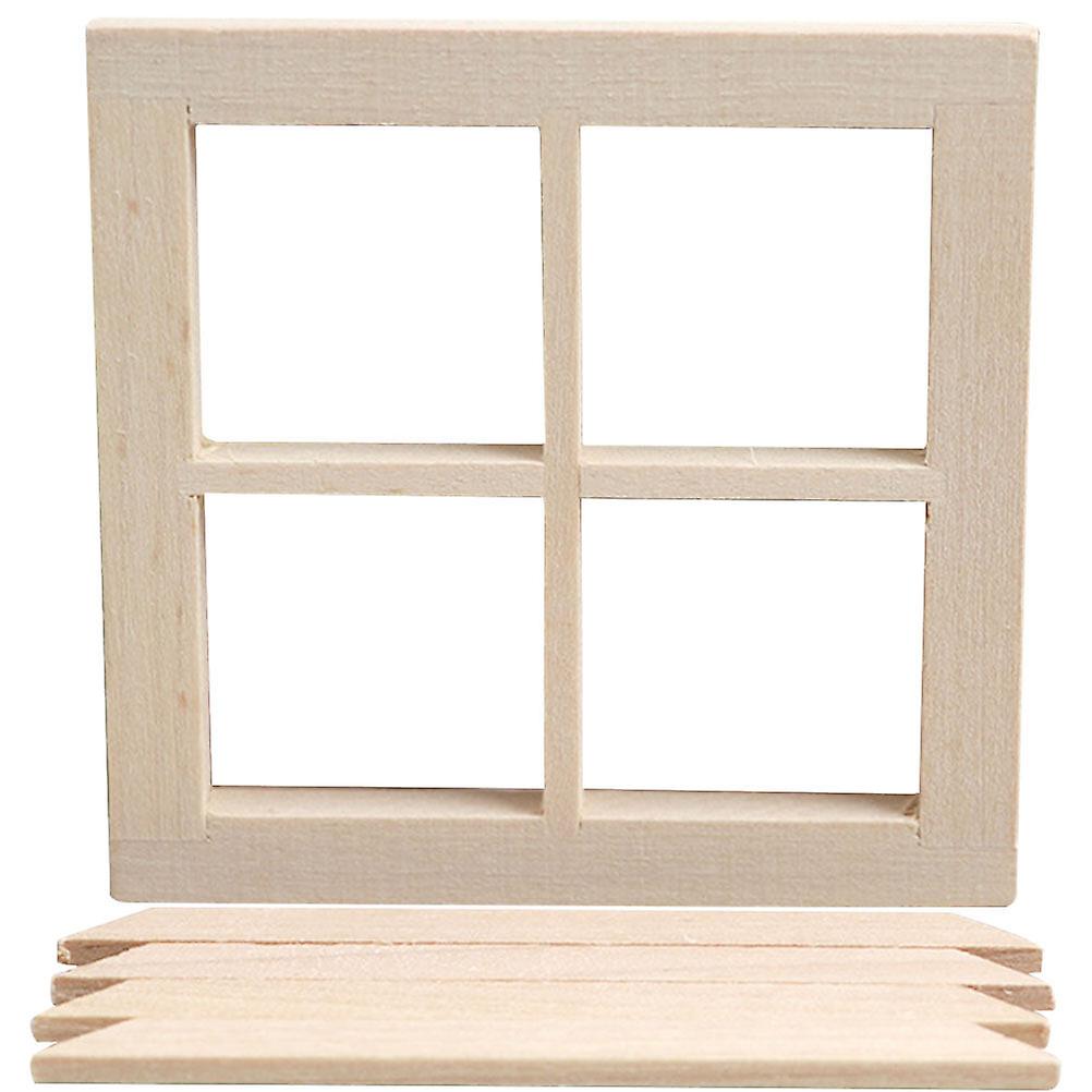 Dollhouse Miniatures Window Miniature Furniture Doll Accessories Kids Toys Wooden Blank Window