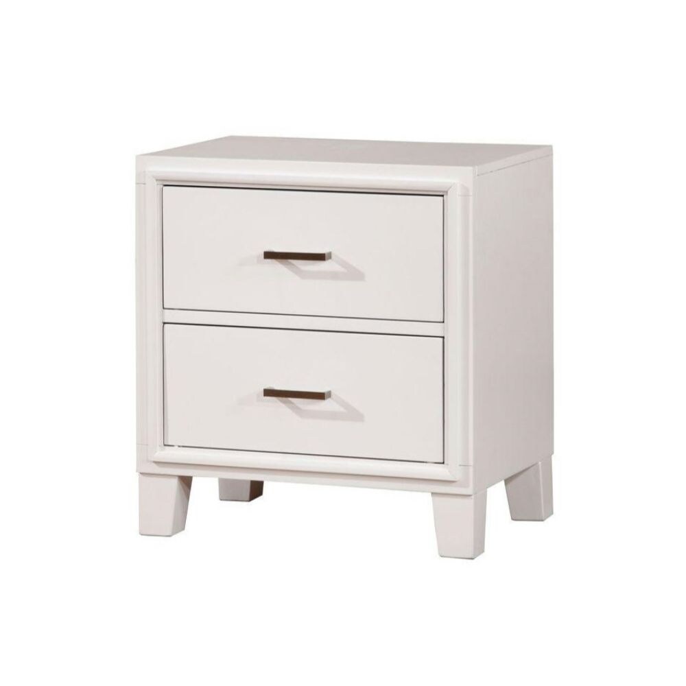 2 Drawers Wood Nightstand