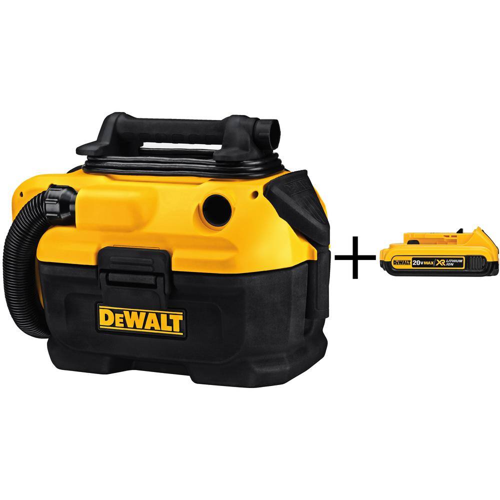 DW 2 Gal. MAX CordlessCorded WetDry Vacuum and (1) 20V MAX Compact Lithium-Ion 2.0Ah Battery DCV581Hwb