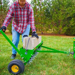 John Deere 40 in. Tow-Behind Spike Aerator with Transport Wheels and Weight Tray SAT-400JD