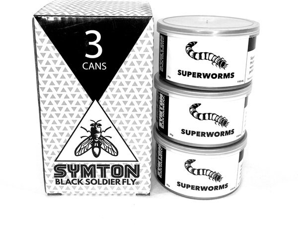 Symton Superworms Canned Reptile Treats， 35-g， count of 3