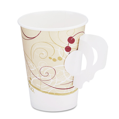 Dart Hot Cups， w/Paper Handle， Symphony Design， 8oz， Beige， 1000/Carton (378HSMSYM)