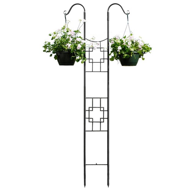 Iron Trellis For Climbing Plants Vegetables Modern Garden Decor Easy Assembly Durable