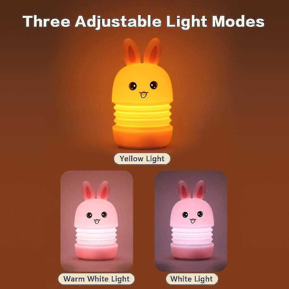 Bunny Cute Night Light For Kids Bunny Led Nightlight Portable Battery Operated Rechargeable