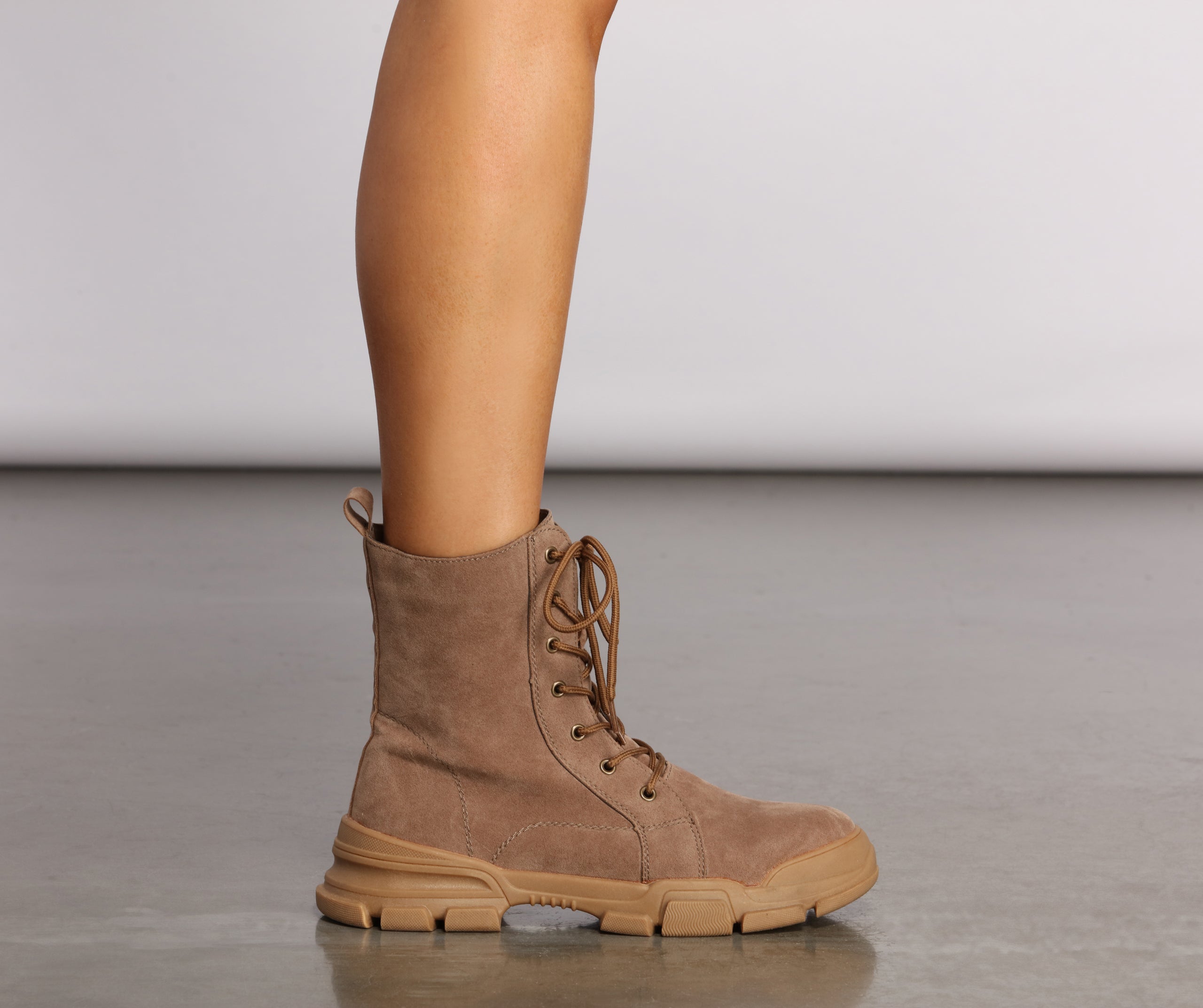 Faux Suede Utility Booties