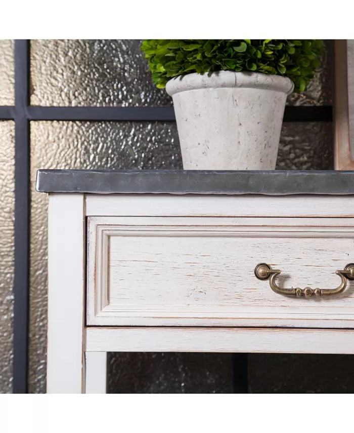 Luxen Home Vintage Wood and Metal Console Table